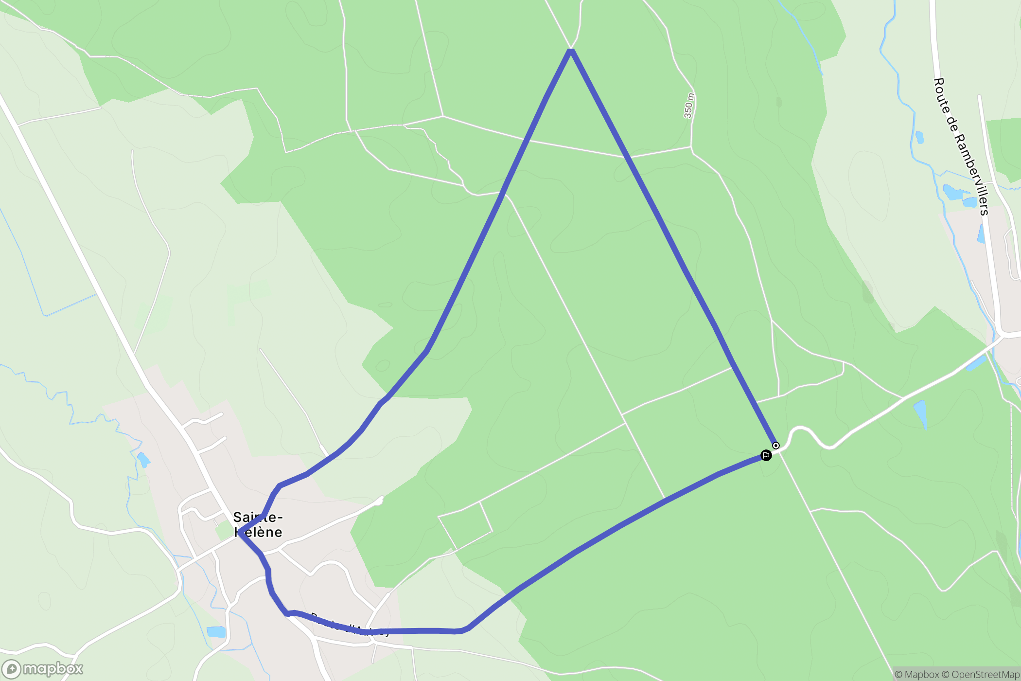 Sainte-Hélène : carte du parcours de randonnée - France