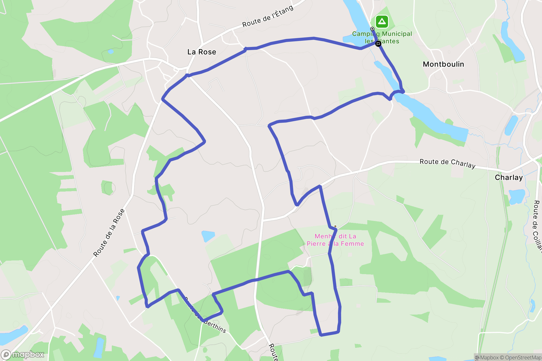 Saint-Martin-d'Auxigny : carte du parcours de randonnée - France