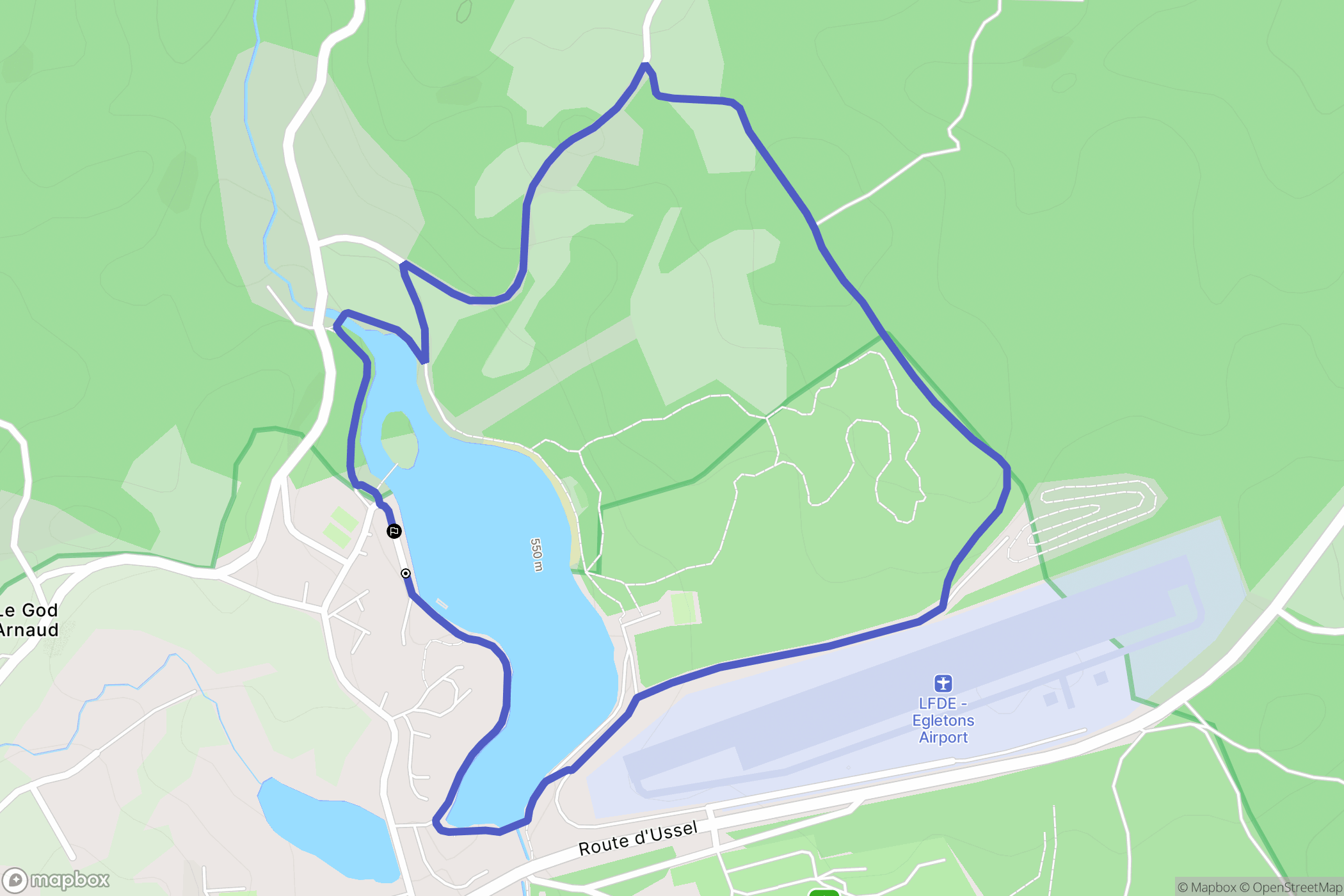 Égletons : carte du parcours de randonnée - France