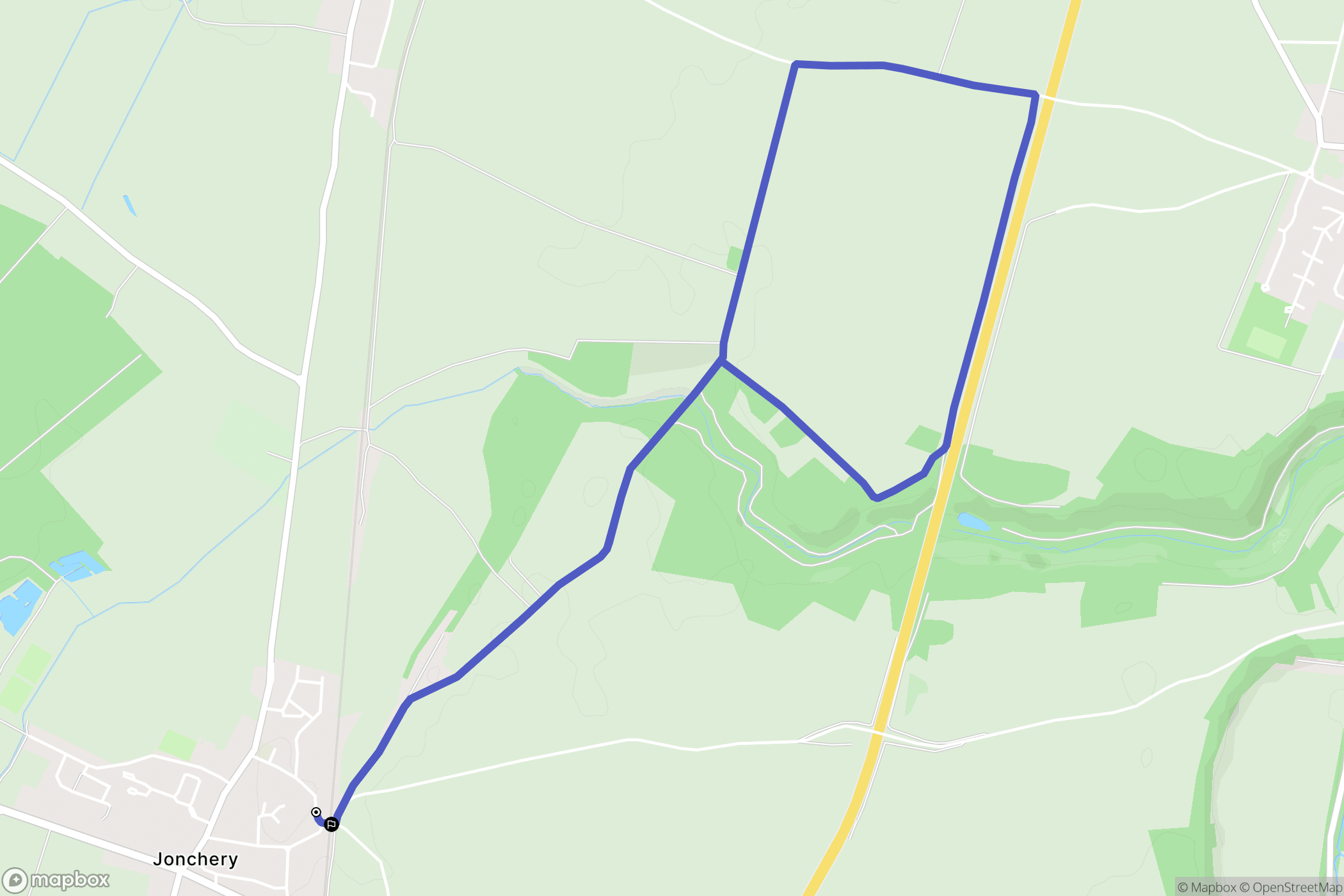 Jonchery : carte du parcours de randonnée - France
