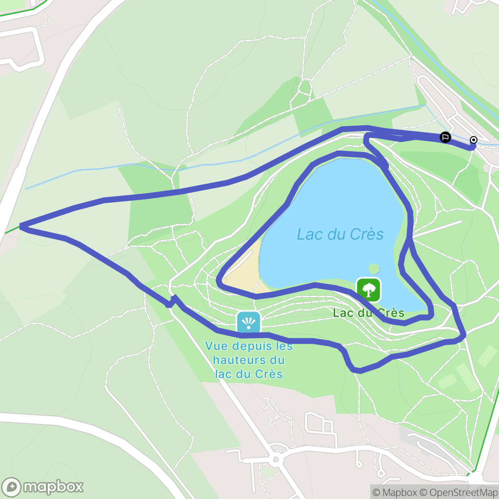 Le Crès : carte du parcours de randonnée - France