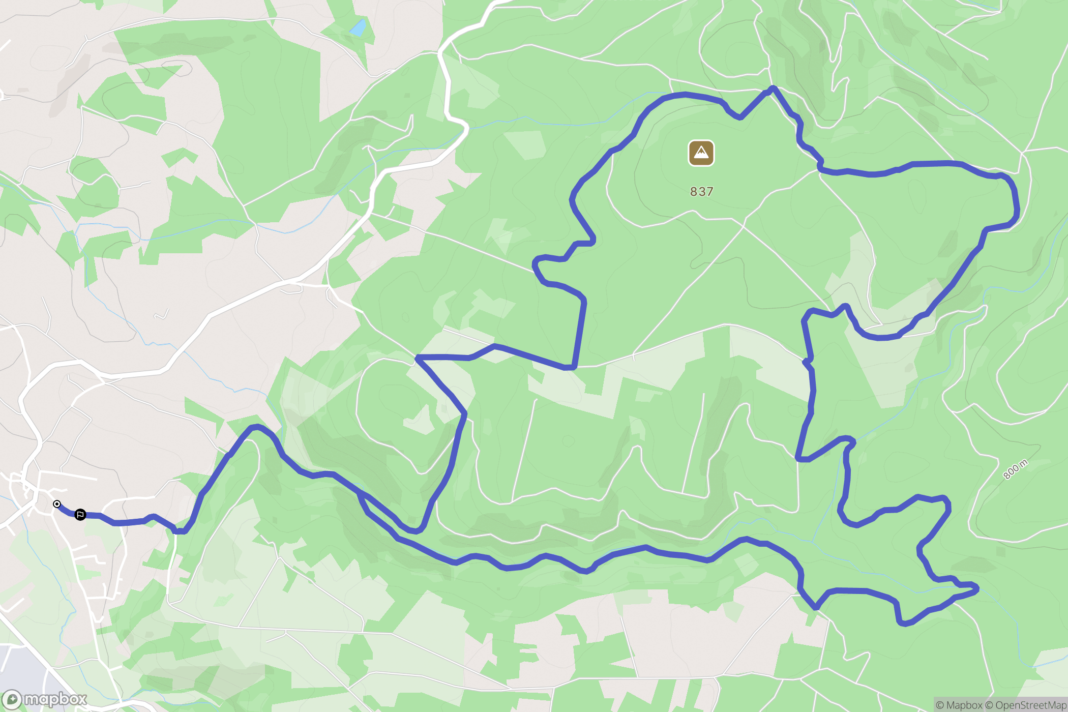 Agen-d'Aveyron : carte du parcours de randonnée - France