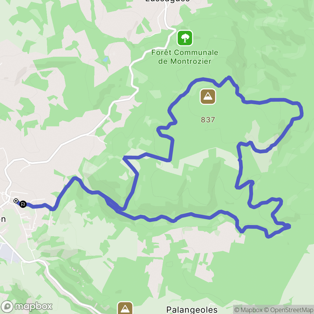 Agen-d'Aveyron : carte du parcours de randonnée - France