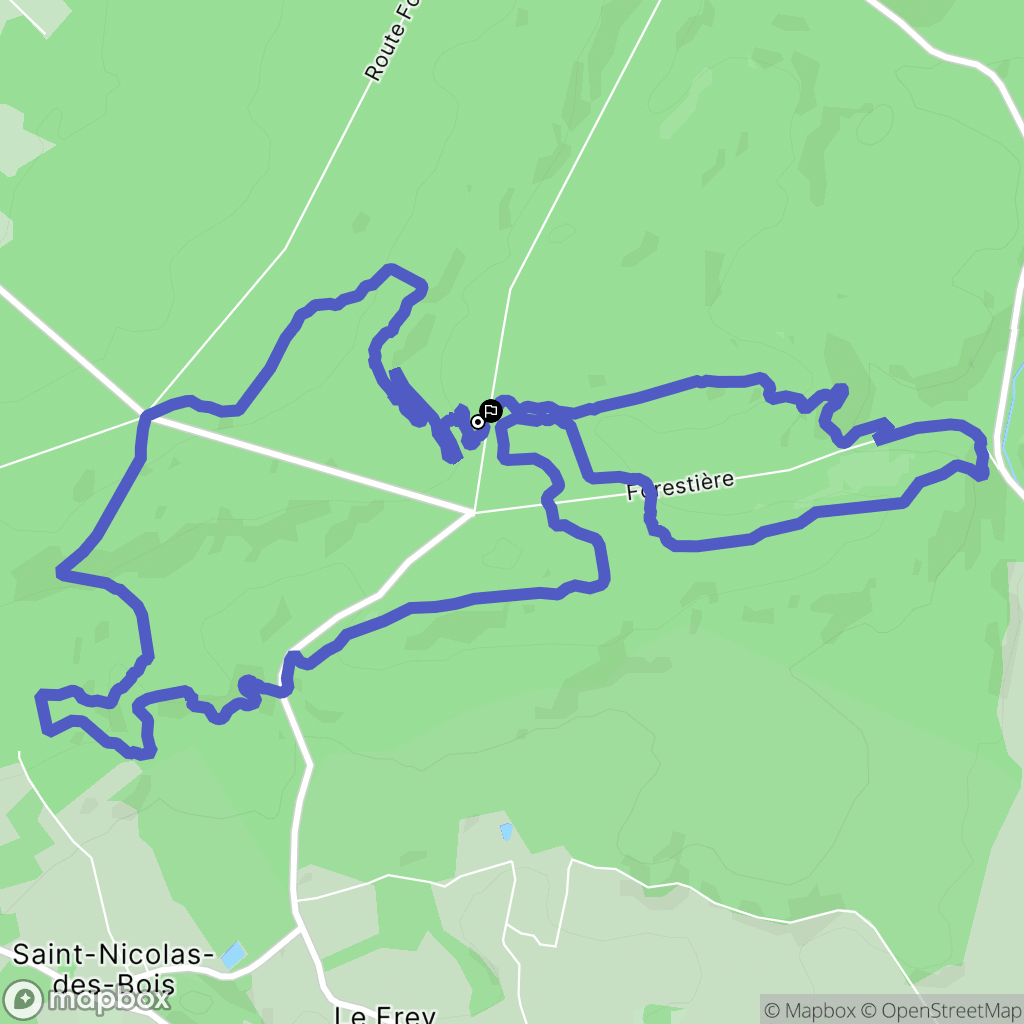 Saint-Nicolas-des-Bois : carte du parcours de randonnée - France