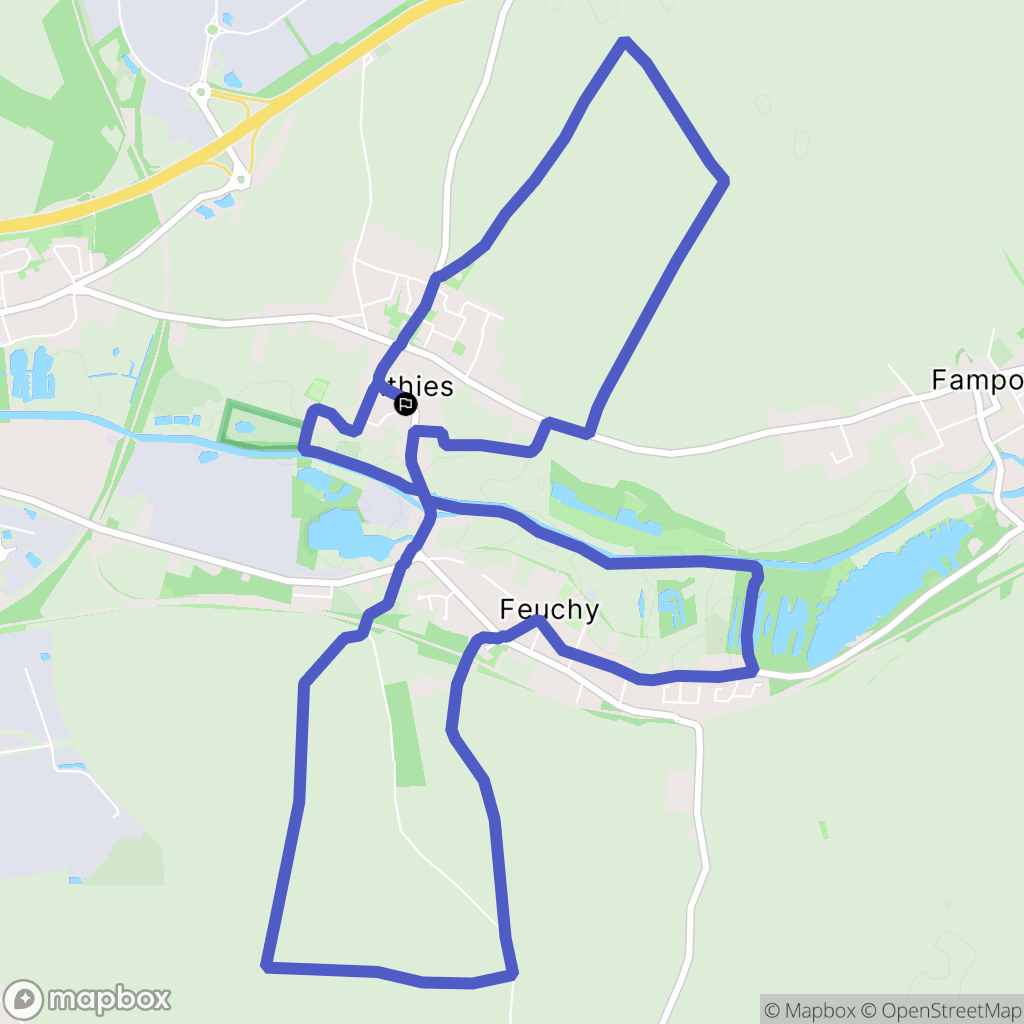 Athies : carte du parcours de randonnée - France