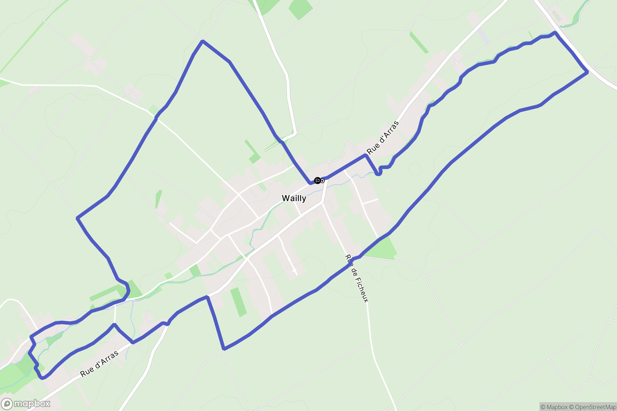 Wailly : carte du parcours de randonnée - France