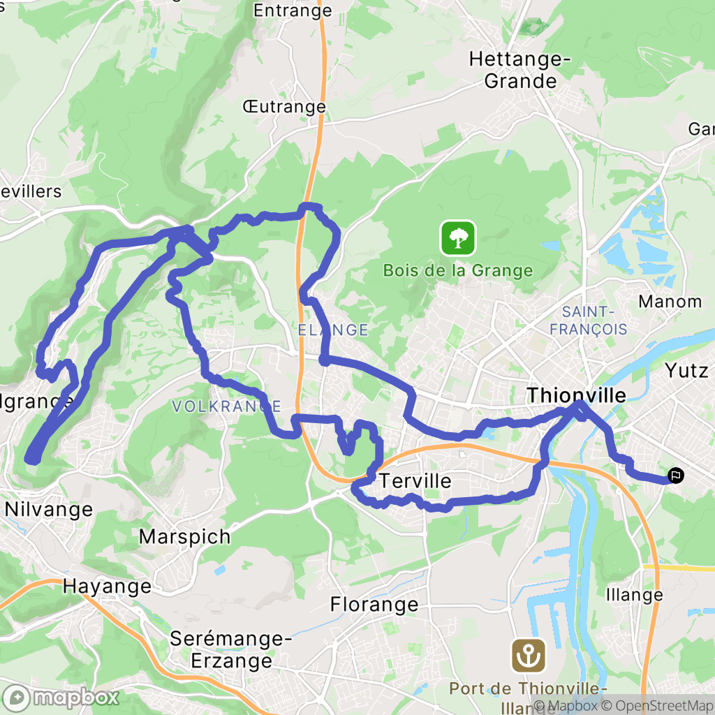 Yutz : carte du parcours de randonnée - France