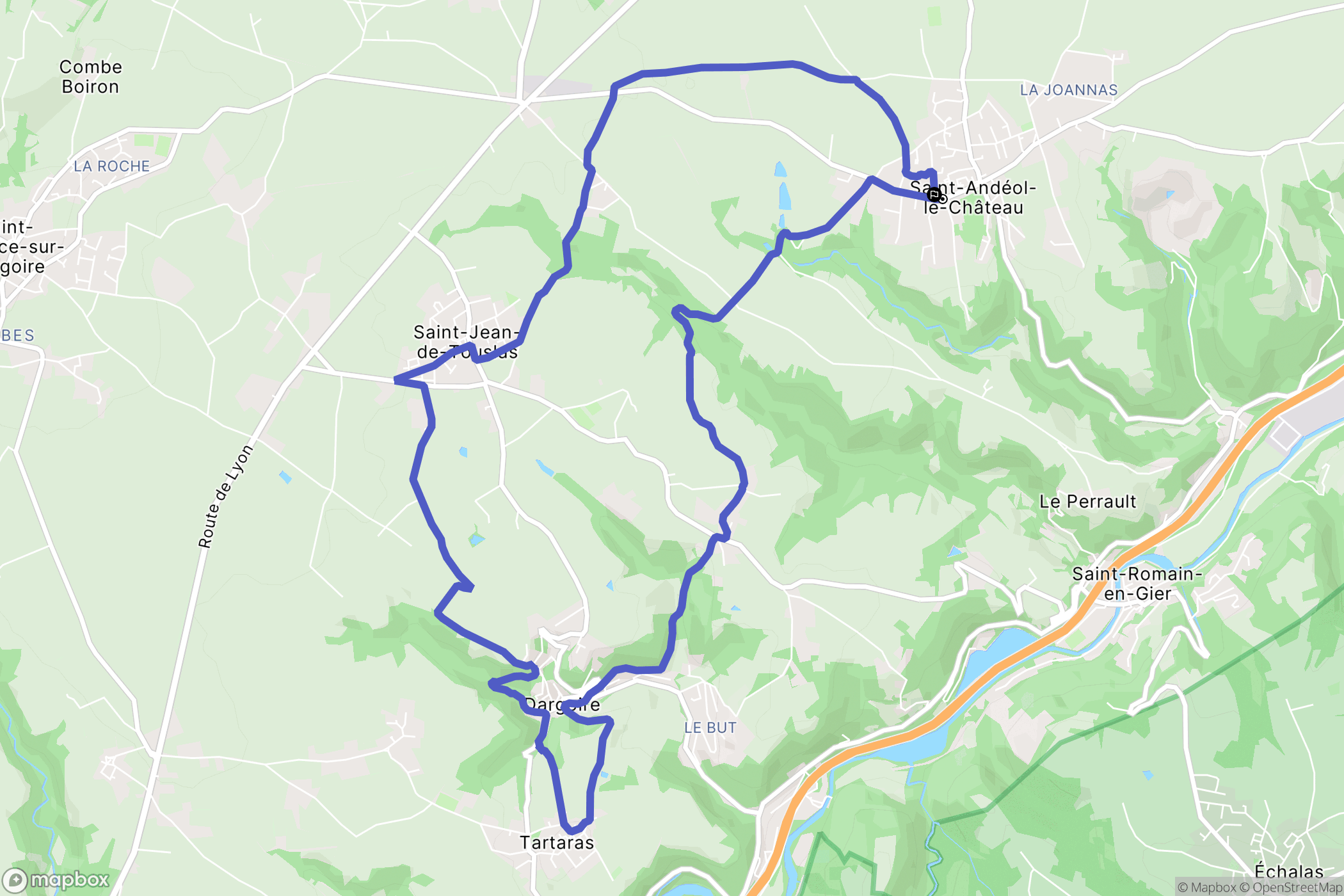 Beauvallon : carte du parcours de randonnée - France