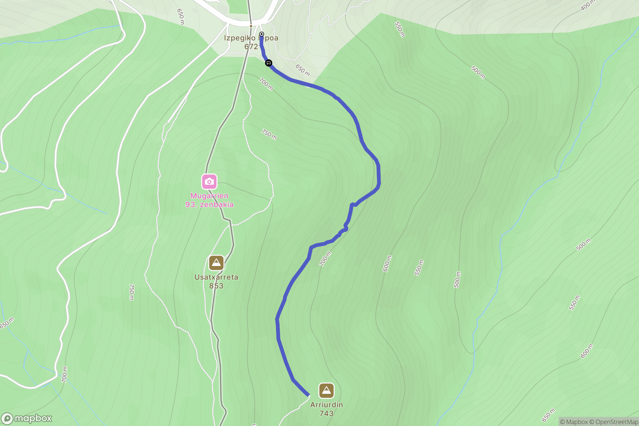 Saint-Étienne-de-Baïgorry : carte du parcours de randonnée - France