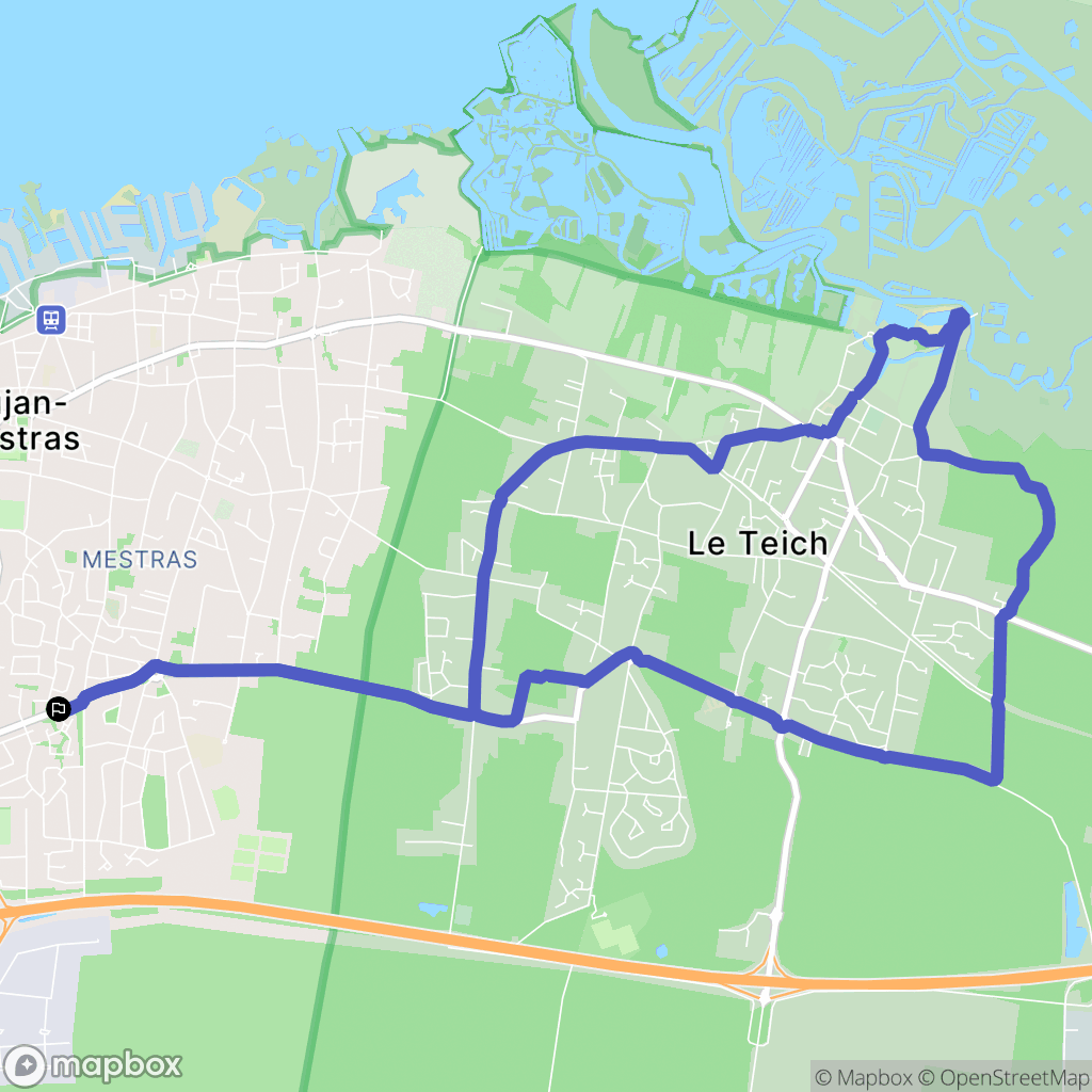 Gujan-Mestras : carte du parcours de randonnée - France