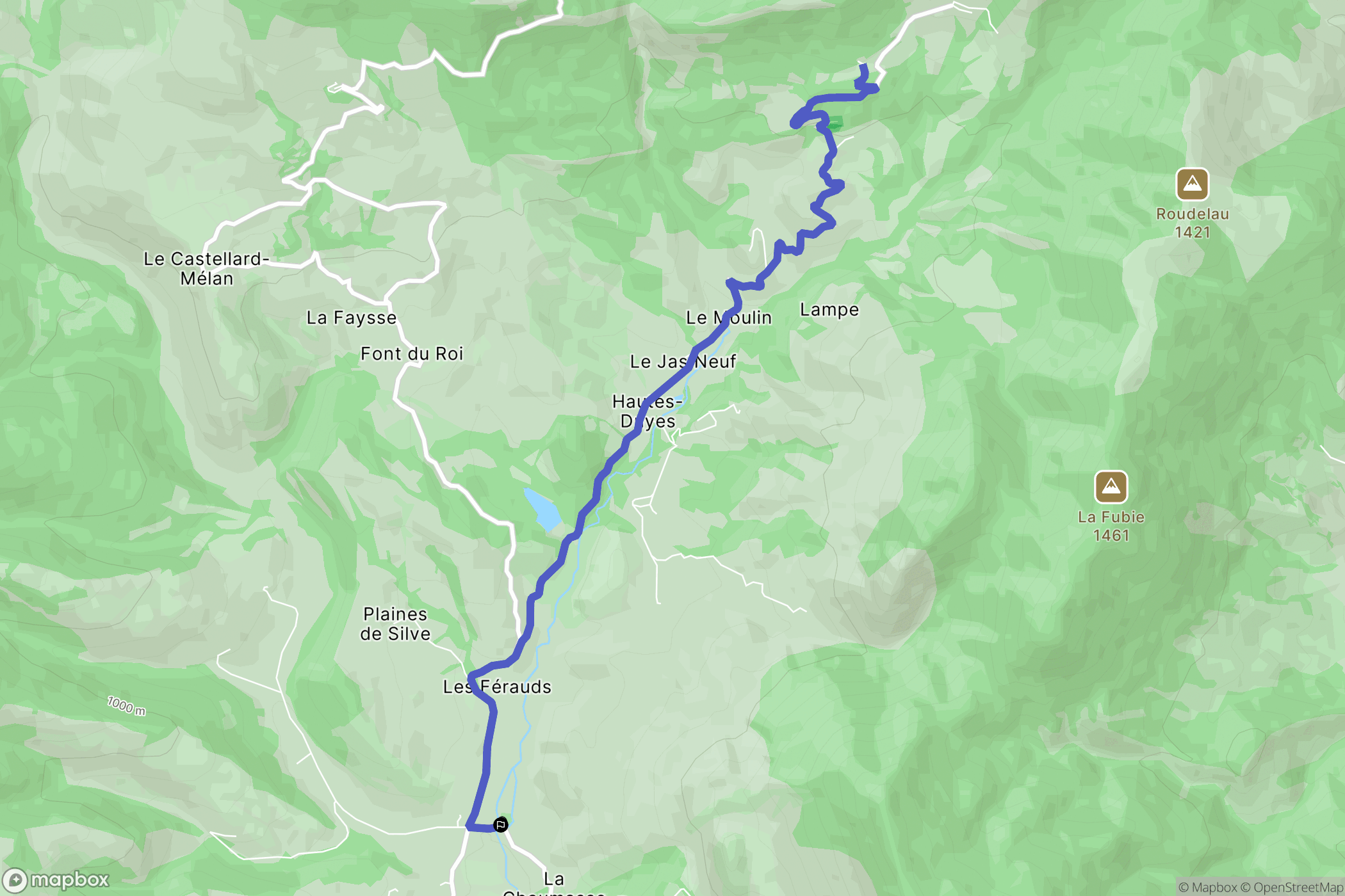 Thoard : carte du parcours de randonnée - France