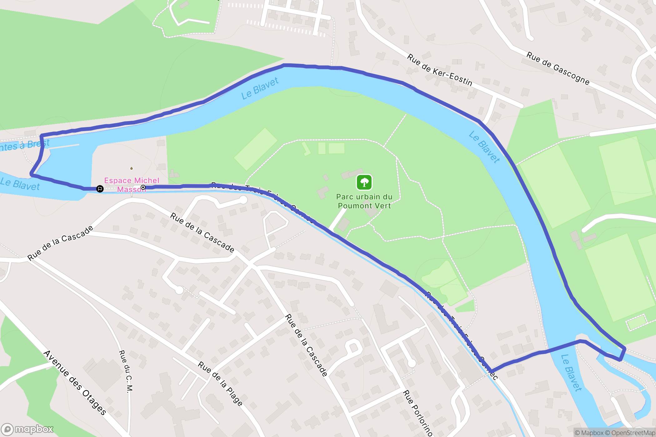 Pontivy : carte du parcours de randonnée - France