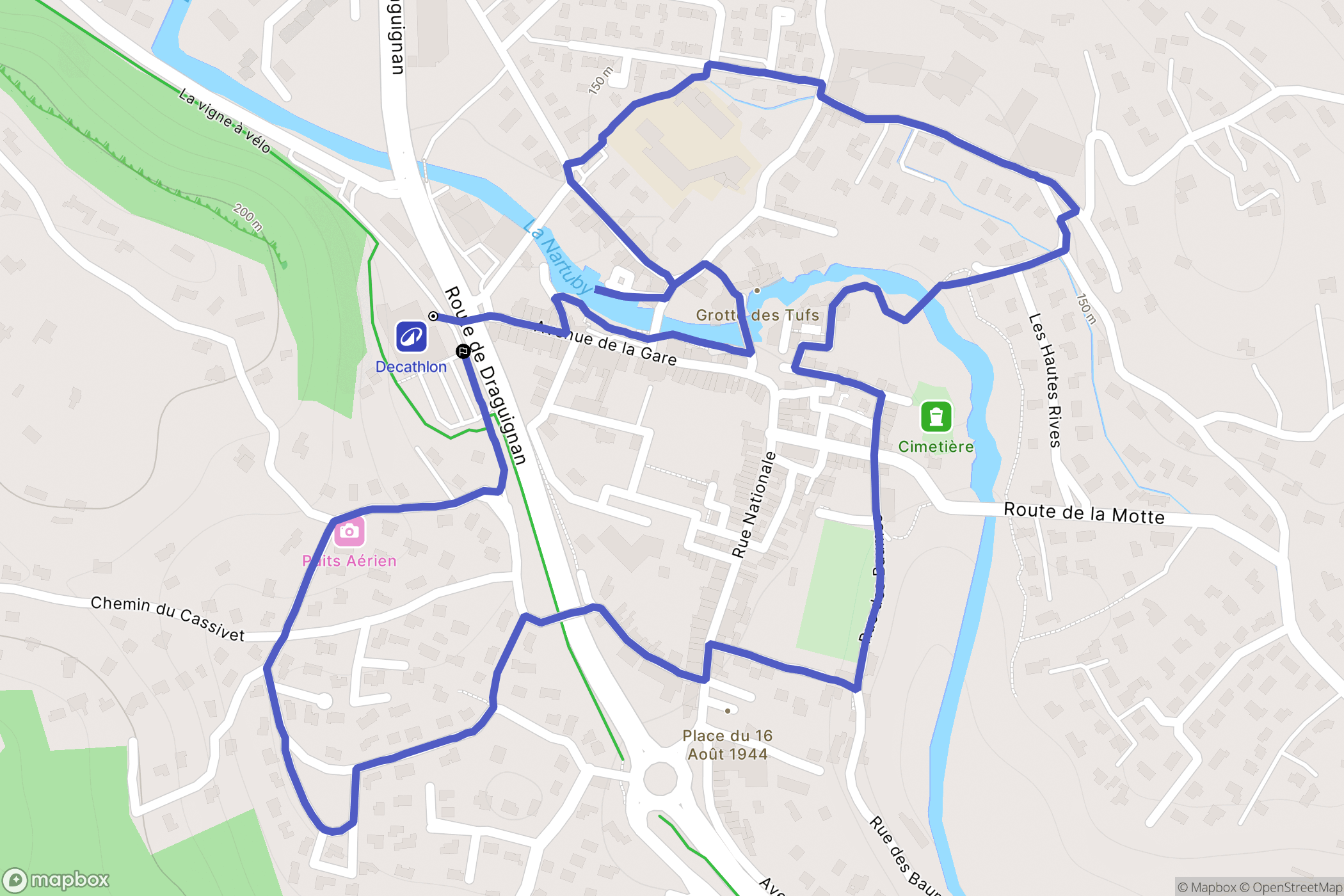 Trans-en-Provence : carte du parcours de randonnée - France