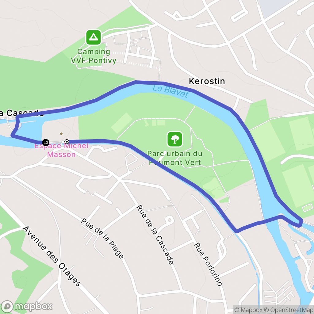 Pontivy : carte du parcours de randonnée - France