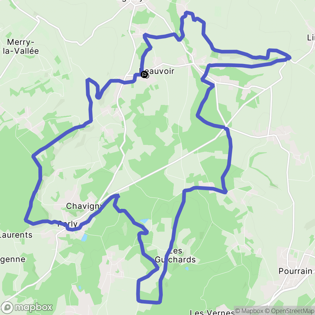Beauvoir : carte du parcours de randonnée - France