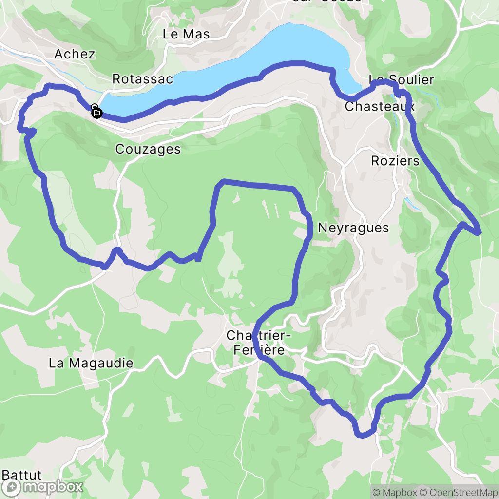 Saint-Cernin-de-Larche : carte du parcours de randonnée - France