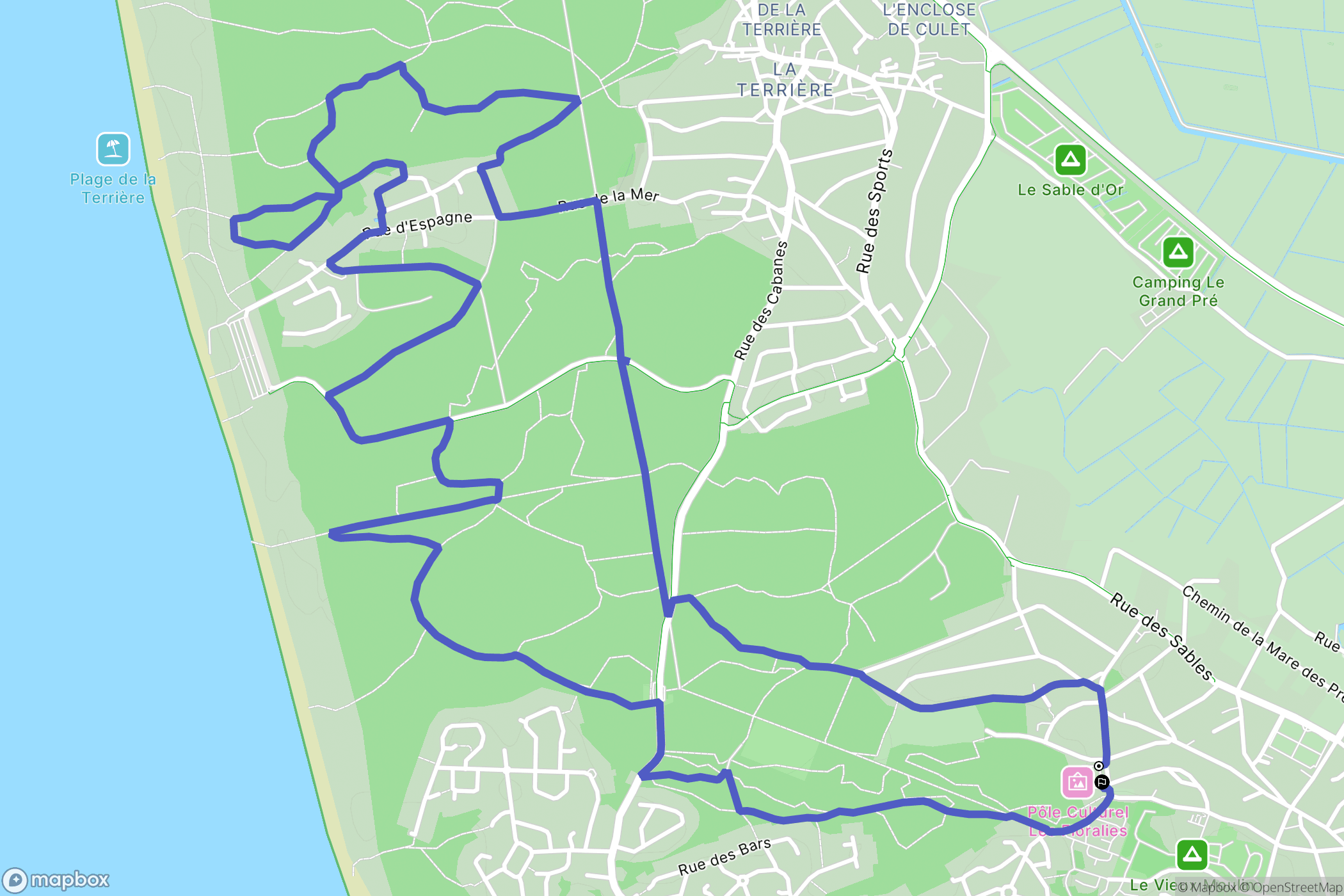 La Tranche-sur-Mer : carte du parcours de randonnée - France