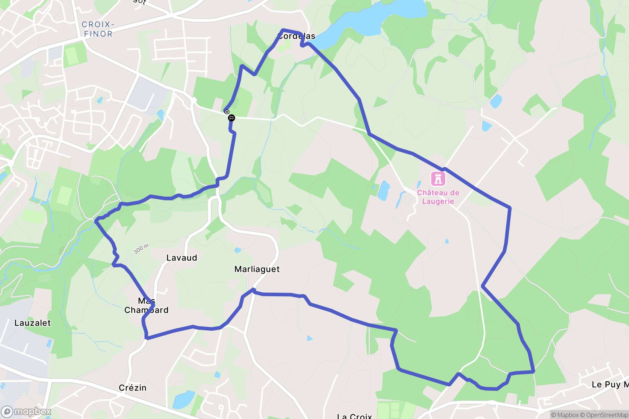 Panazol : carte du parcours de randonnée - France