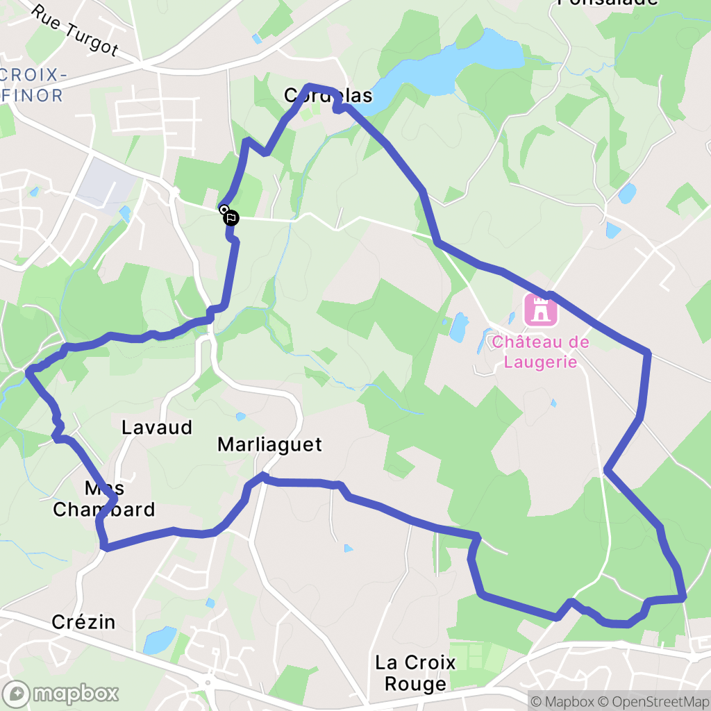 Panazol : carte du parcours de randonnée - France