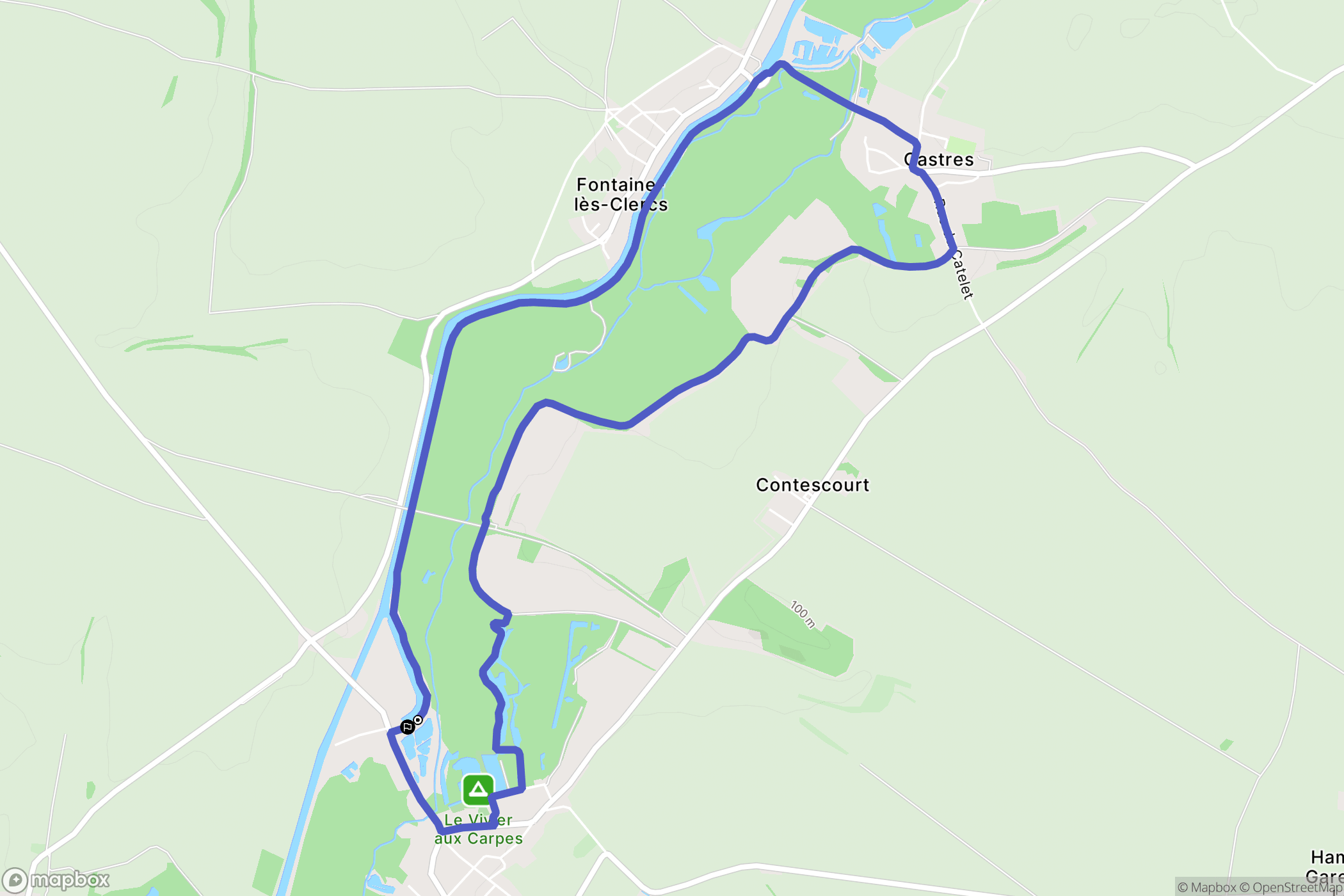 Seraucourt-le-Grand : carte du parcours de randonnée - France