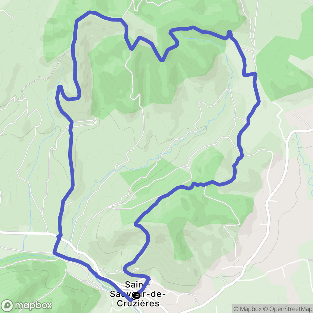 Saint-Sauveur-de-Cruzières : carte du parcours de randonnée - France