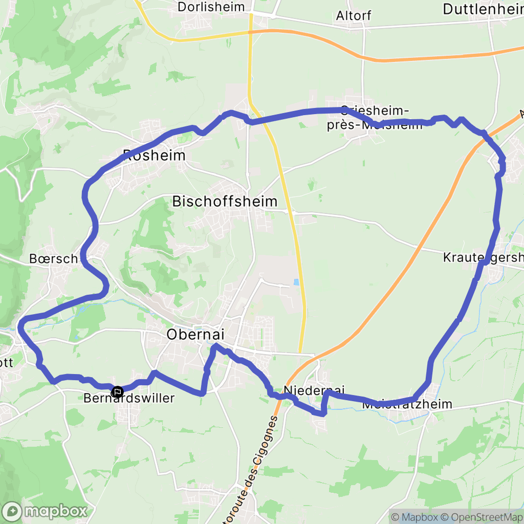 Bernardswiller : carte du parcours de randonnée - France