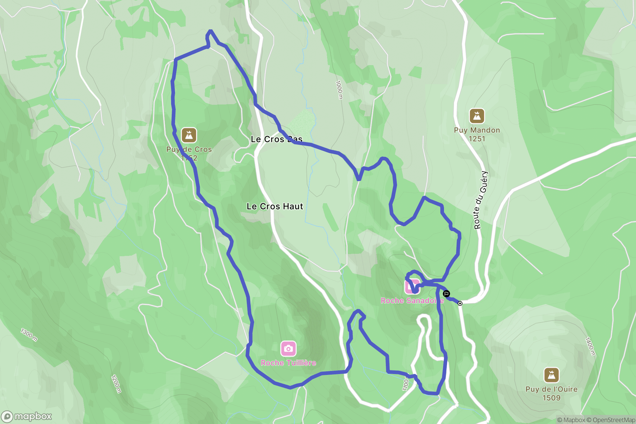 Orcival : carte du parcours de randonnée - France