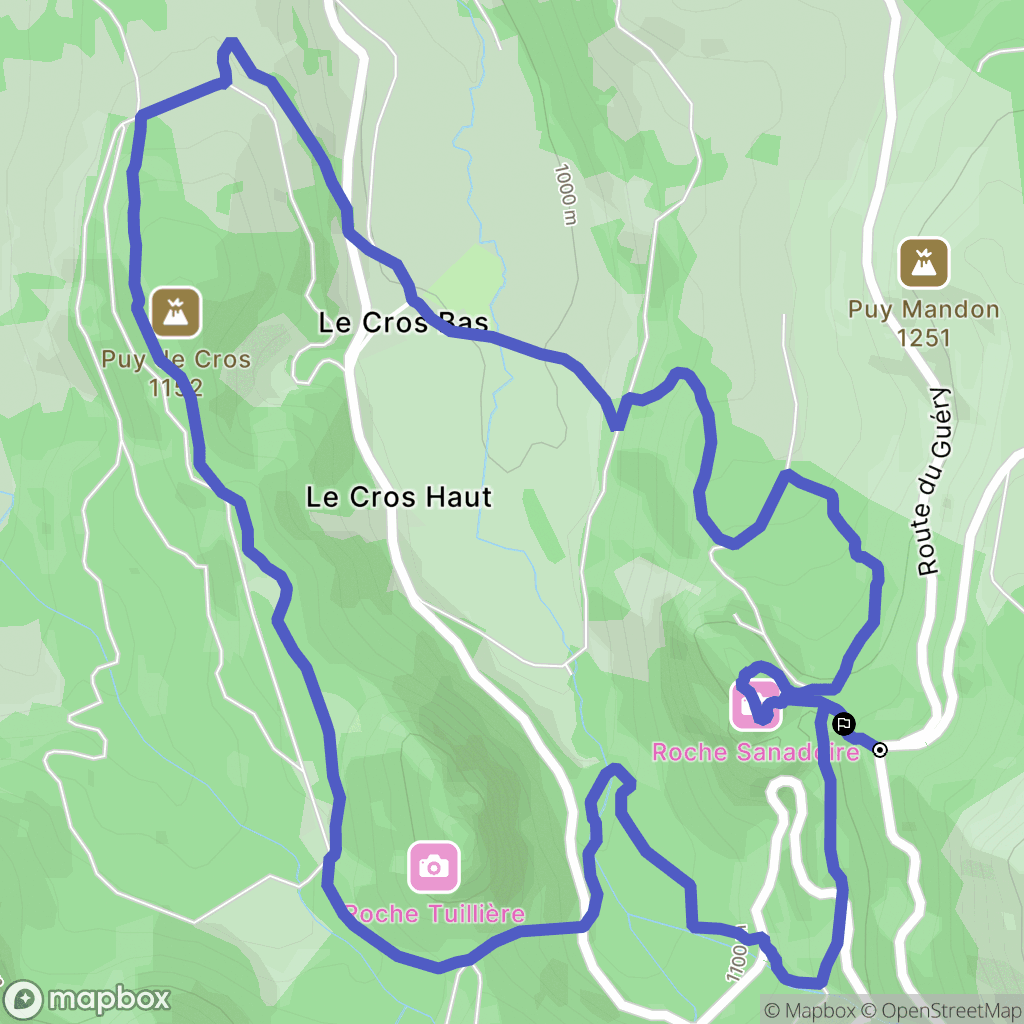 Orcival : carte du parcours de randonnée - France