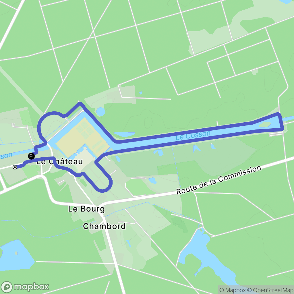 Chambord : carte du parcours de randonnée - France