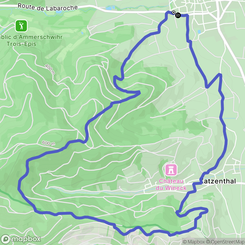 Ammerschwihr : carte du parcours de randonnée - France