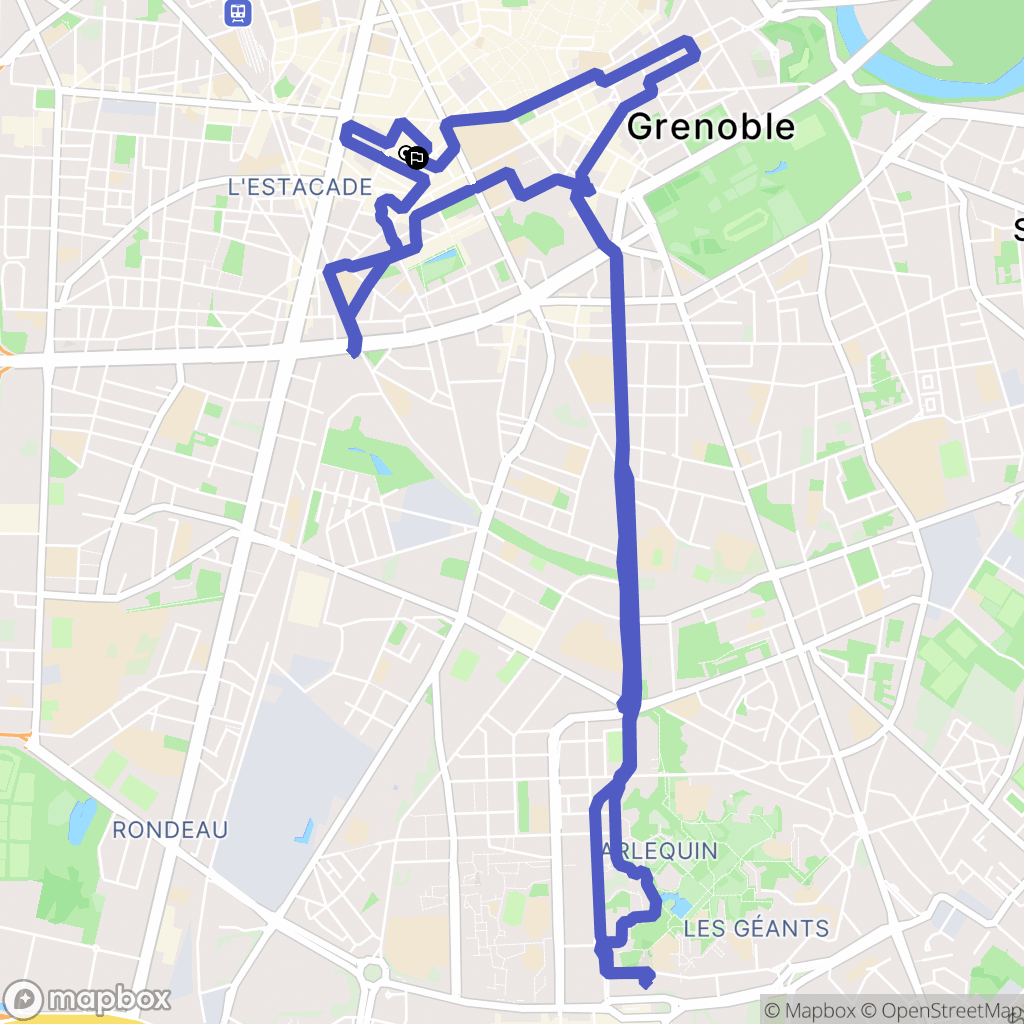 Grenoble : carte du parcours de randonnée - France