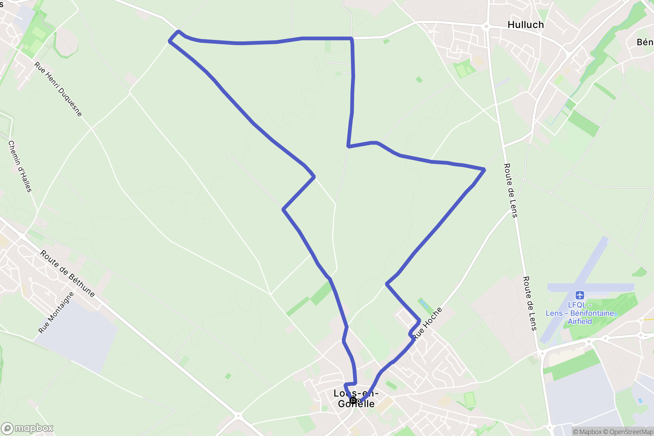 Loos-en-Gohelle : carte du parcours de randonnée - France