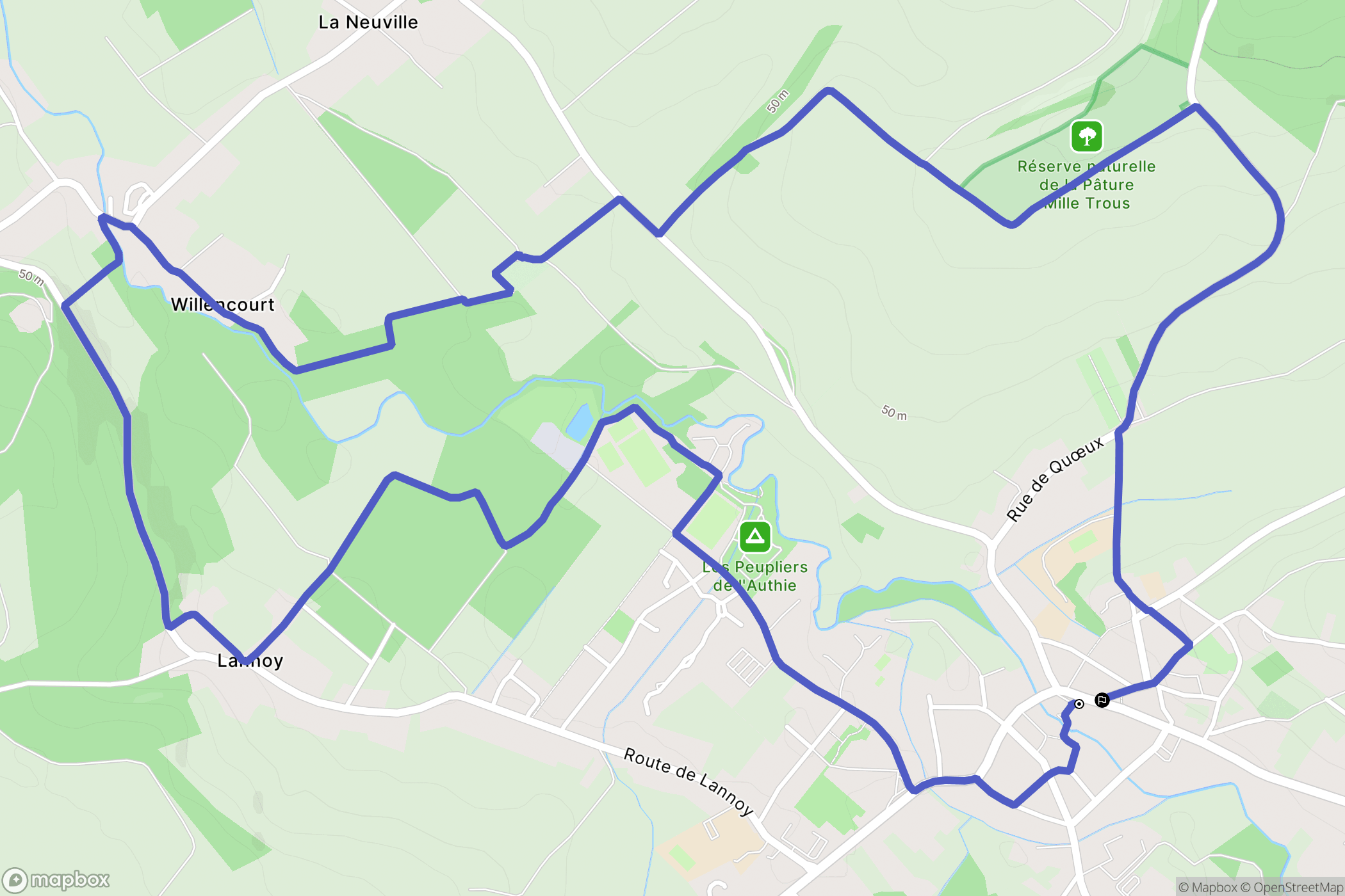 Auxi-le-Château : carte du parcours de randonnée - France
