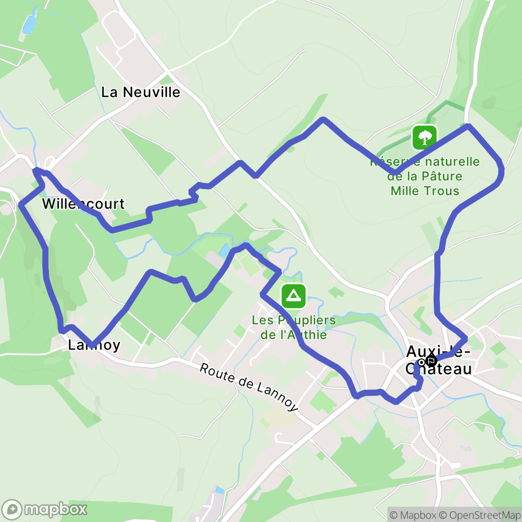 Auxi-le-Château : carte du parcours de randonnée - France