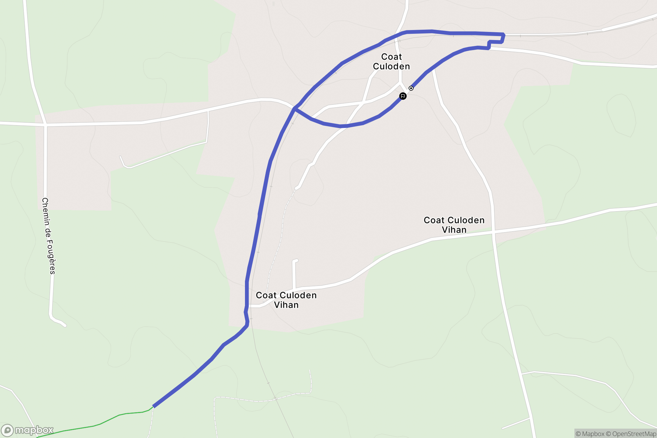 Rosporden : carte du parcours de randonnée - France