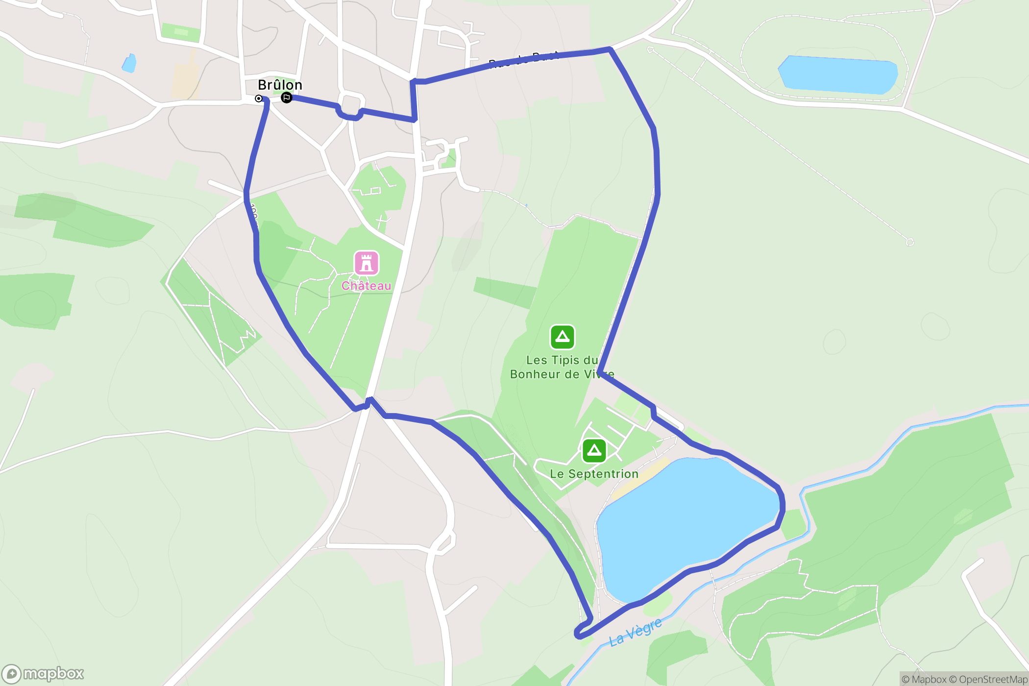 Brulon : carte du parcours de randonnée - France