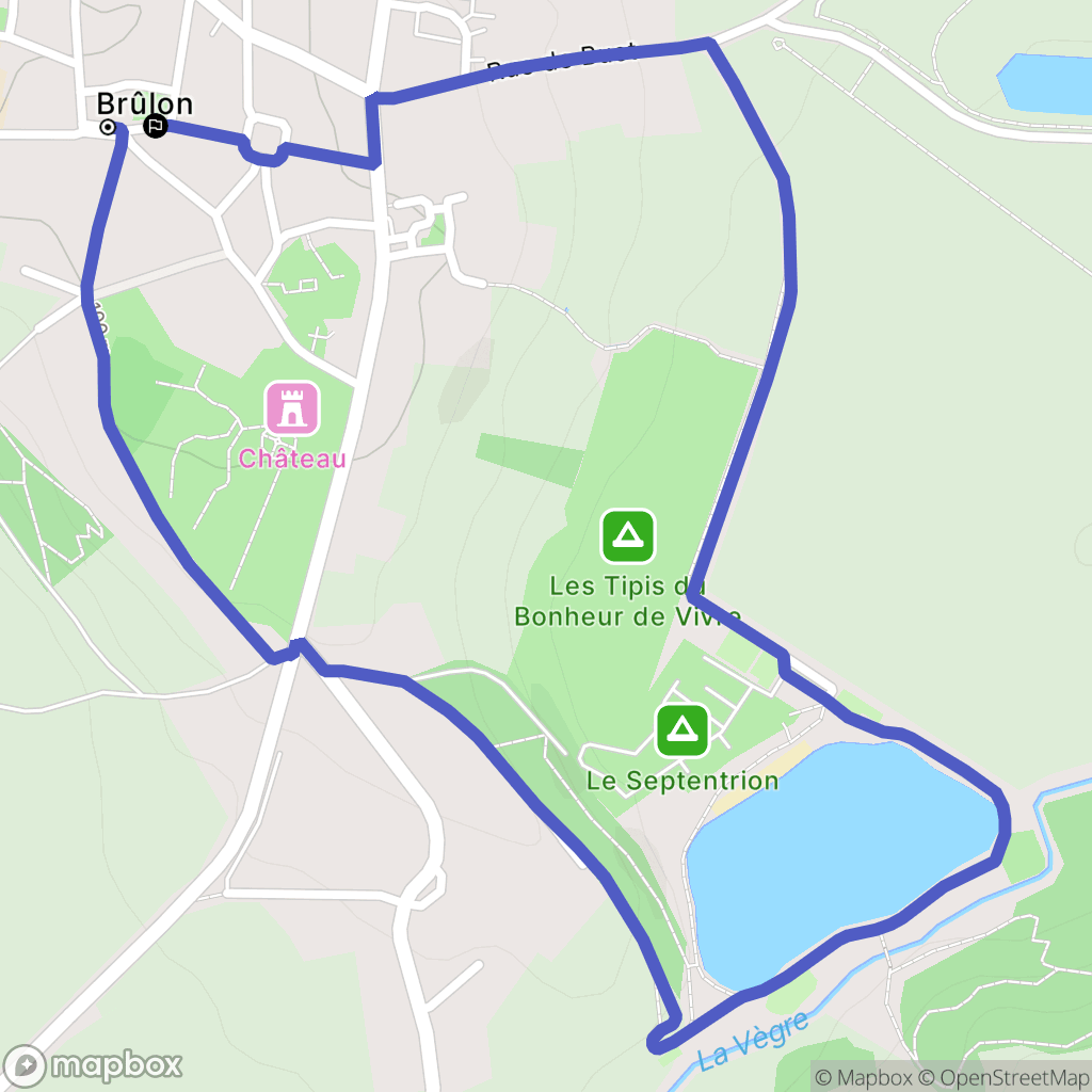 Brulon : carte du parcours de randonnée - France