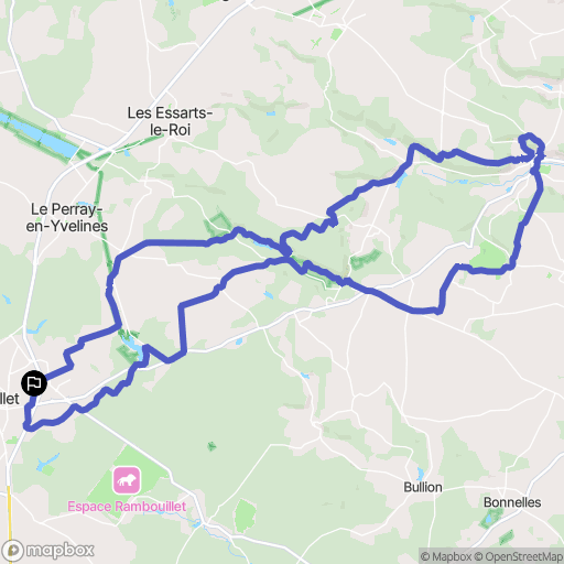 Rambouillet : carte du parcours de randonnée - France
