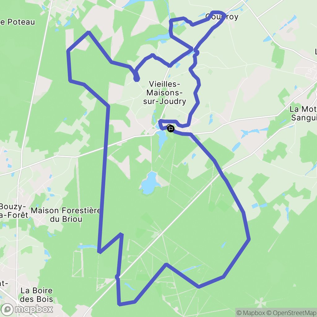 Vieilles-Maisons-sur-Joudry : carte du parcours de randonnée - France