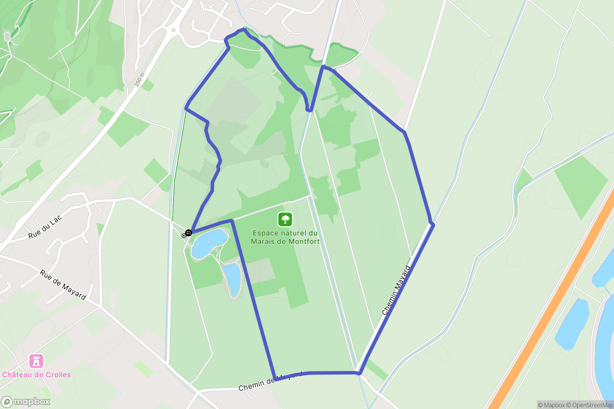 Crolles : carte du parcours de randonnée - France