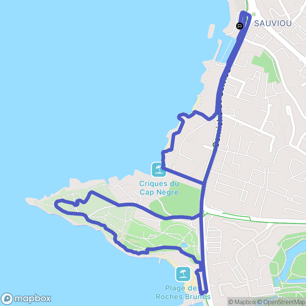 Six-Fours-les-Plages : carte du parcours de randonnée - France