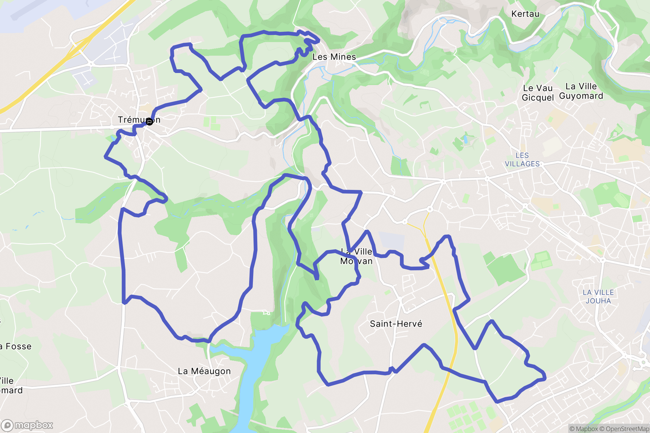 Trémuson : carte du parcours de randonnée - France