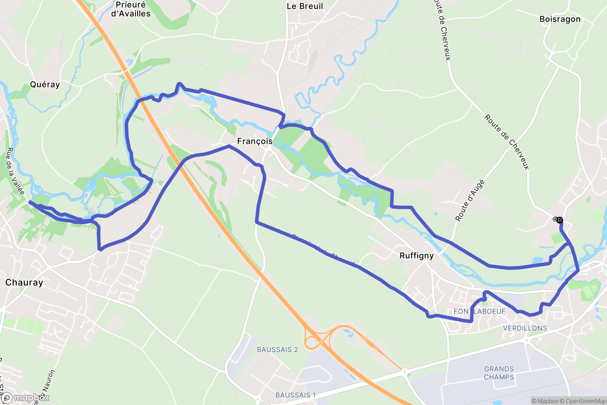 La Crèche : carte du parcours de randonnée - France