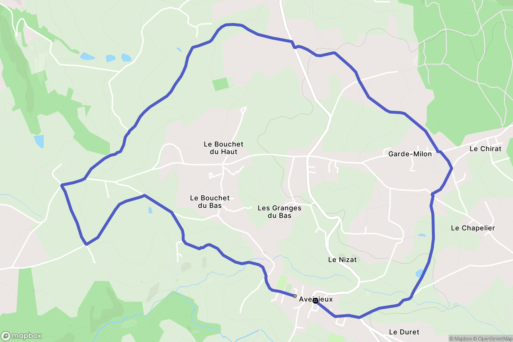 Aveizieux : carte du parcours de randonnée - France