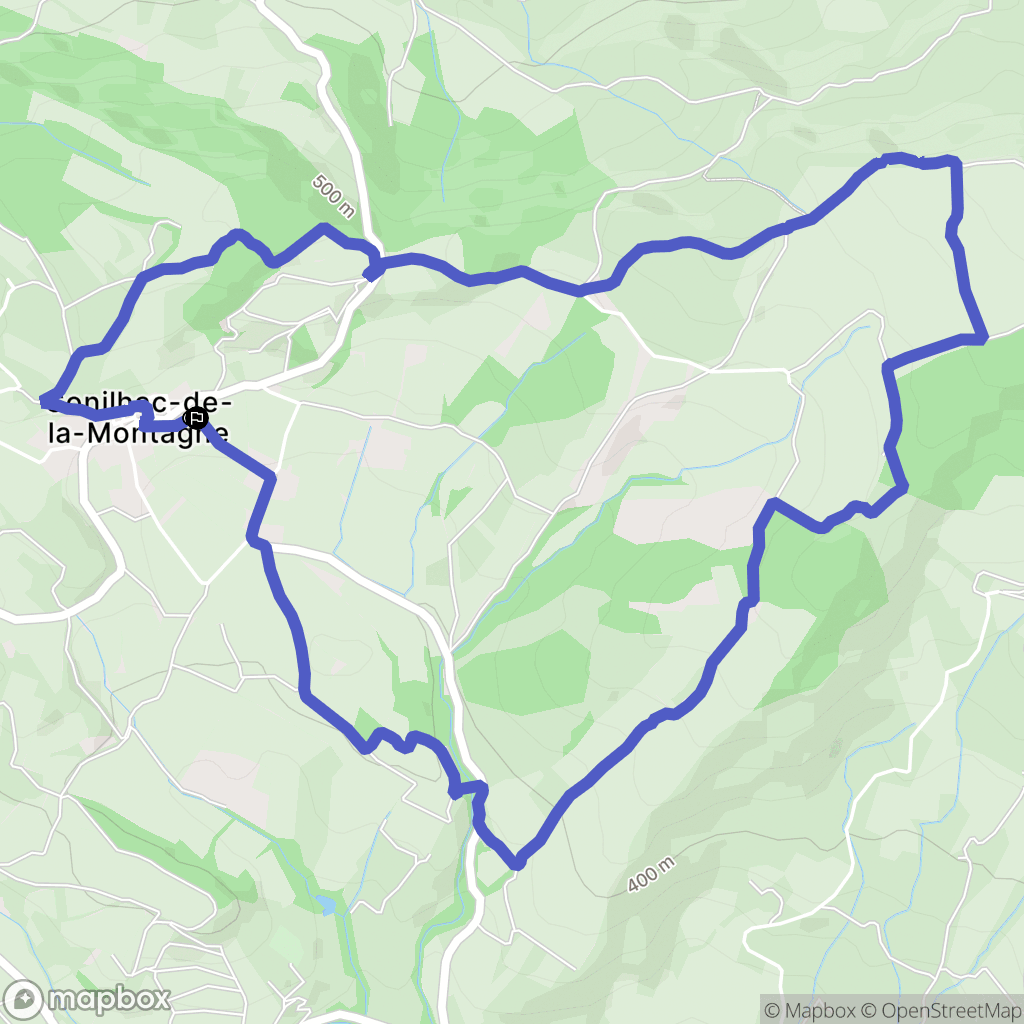 Roquetaillade-et-Conilhac : carte du parcours de randonnée - France