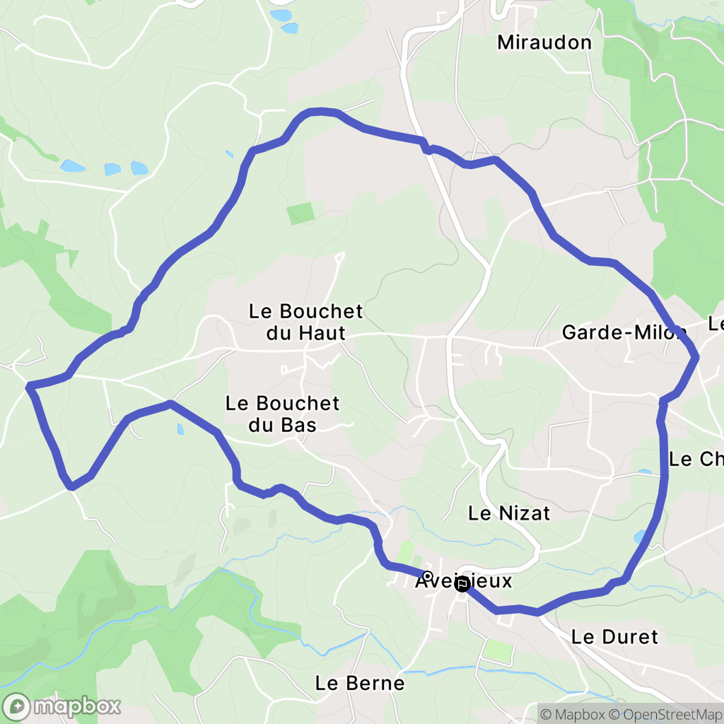 Aveizieux : carte du parcours de randonnée - France