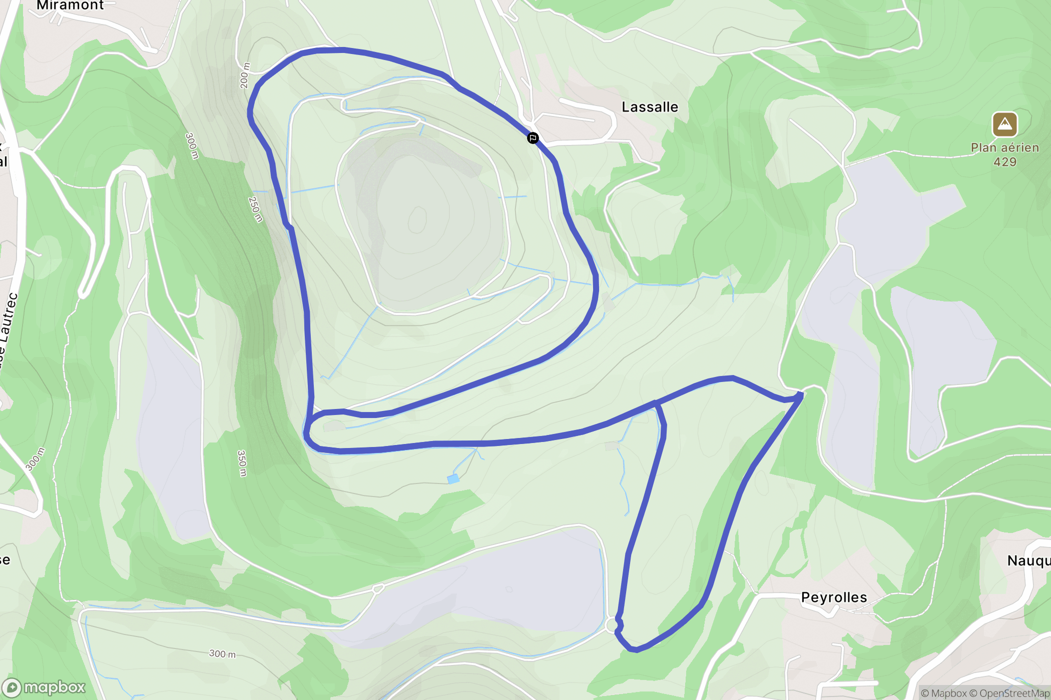 Decazeville : carte du parcours de randonnée - France