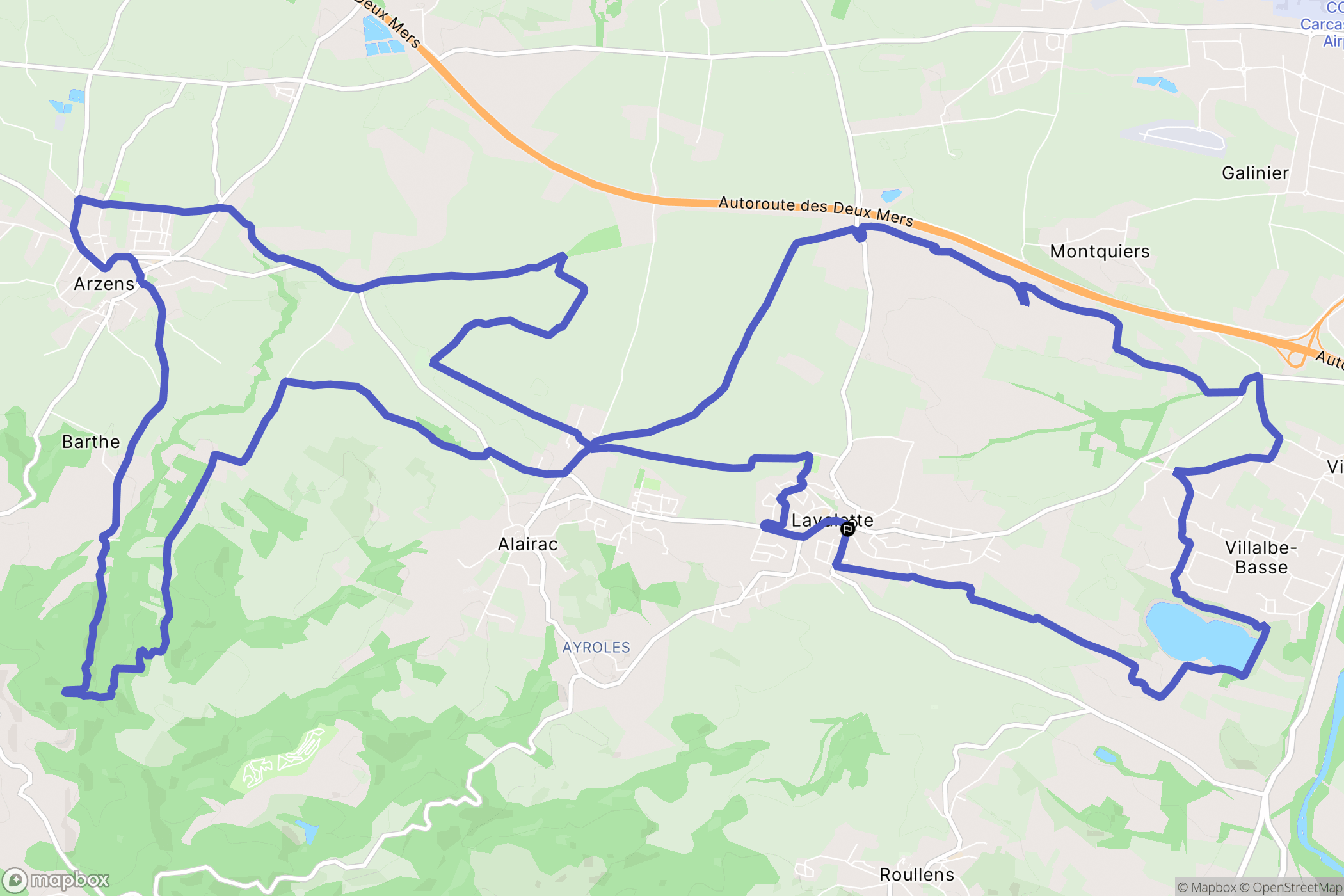 Lavalette : carte du parcours de randonnée - France