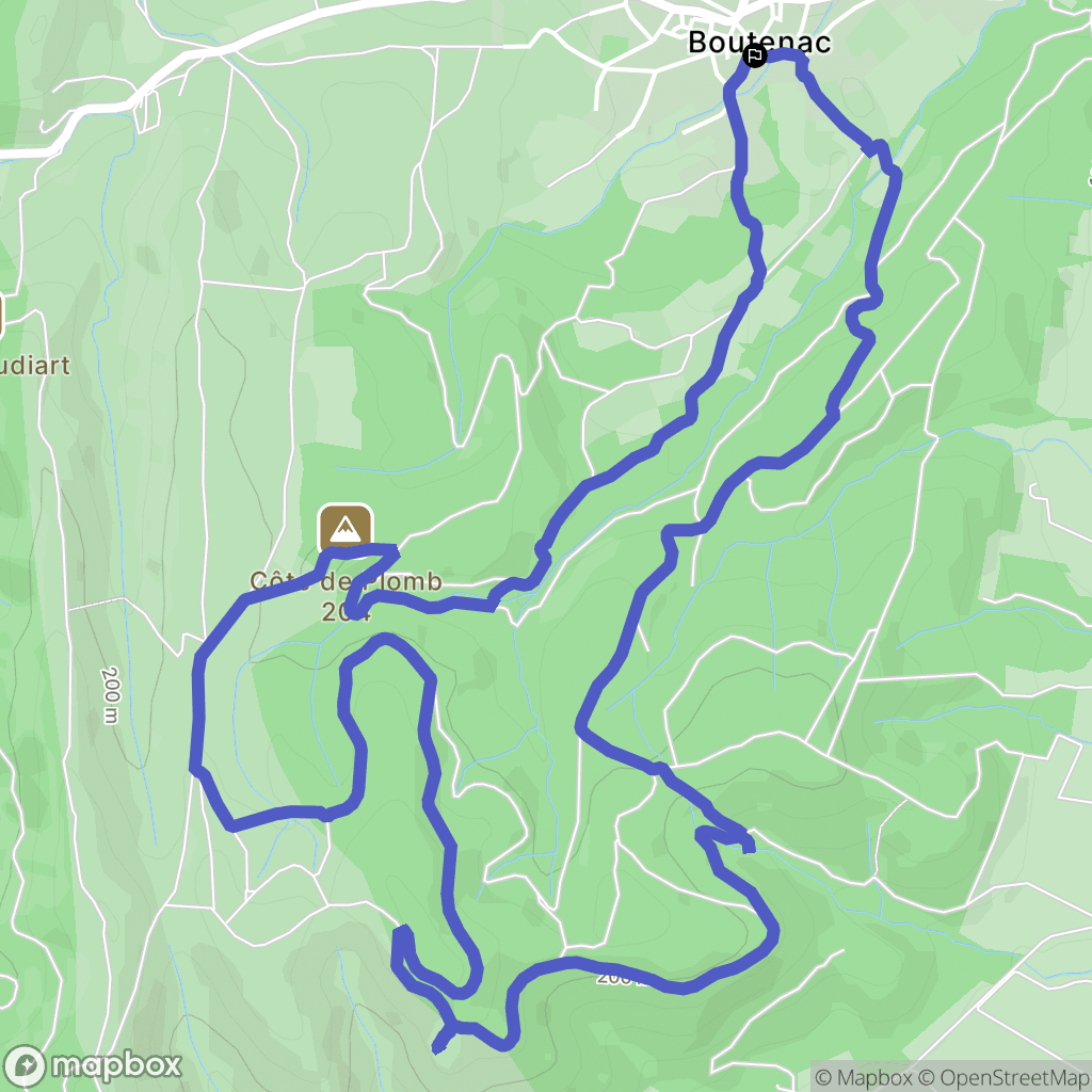 Boutenac : carte du parcours de randonnée - France