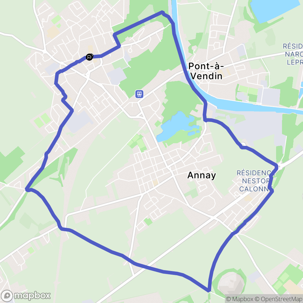 Vendin-le-Vieil : carte du parcours de randonnée - France
